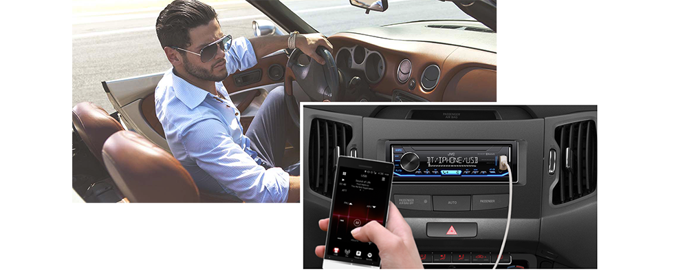 JVC kd-x351bt bluetooth mp3 USB Aux in Autoradio Kit de montage pour Peugeot 206 206 CC 